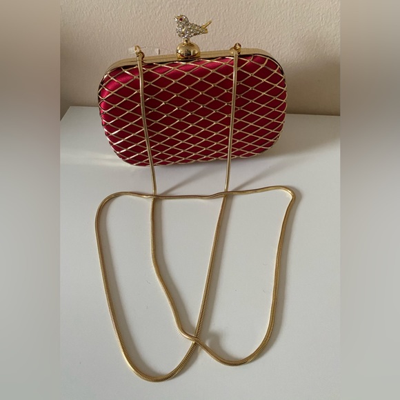 Red and gold evening bag - Picture 3 of 5